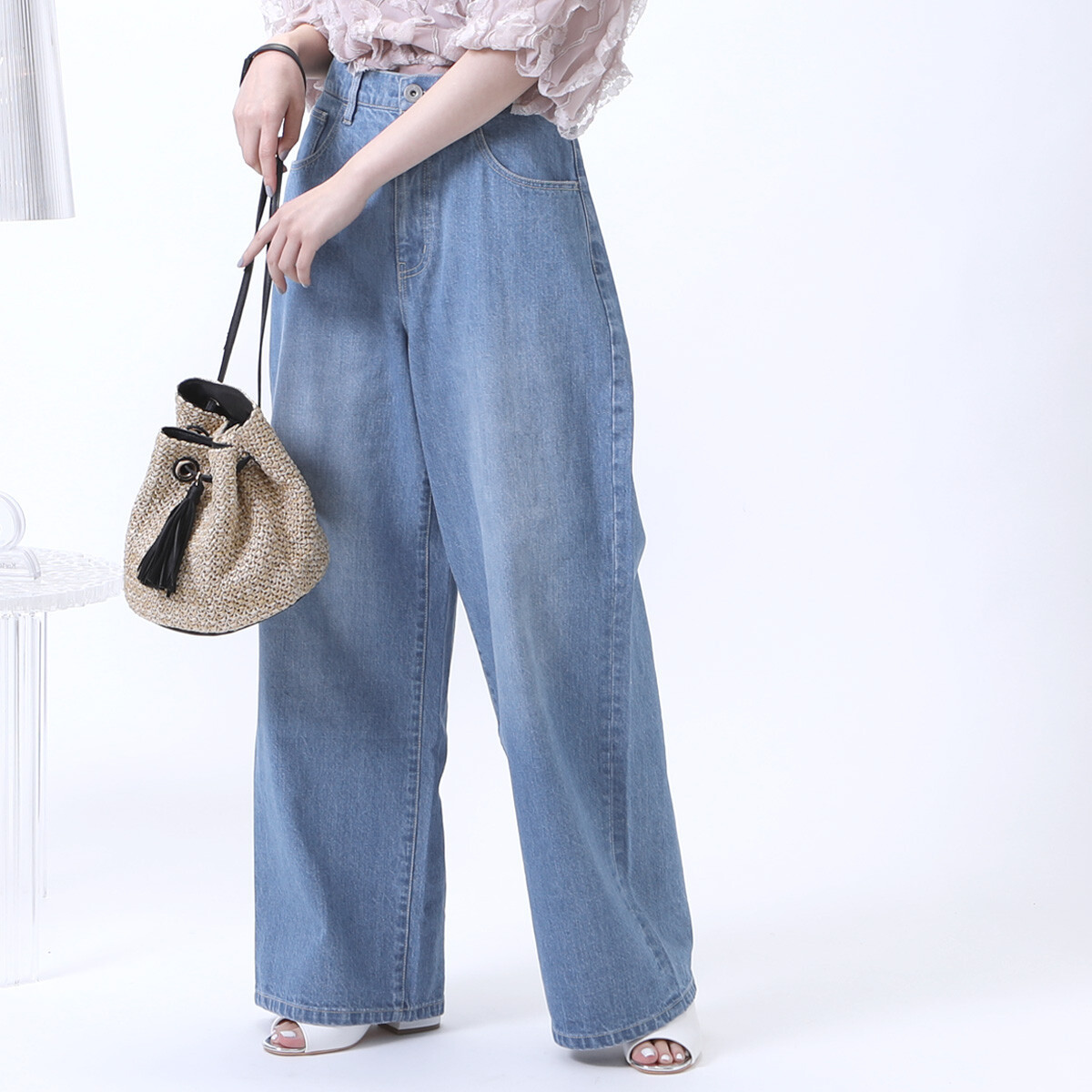 デニムワイドパンツ Emma 暮らしの衣料ウエダ