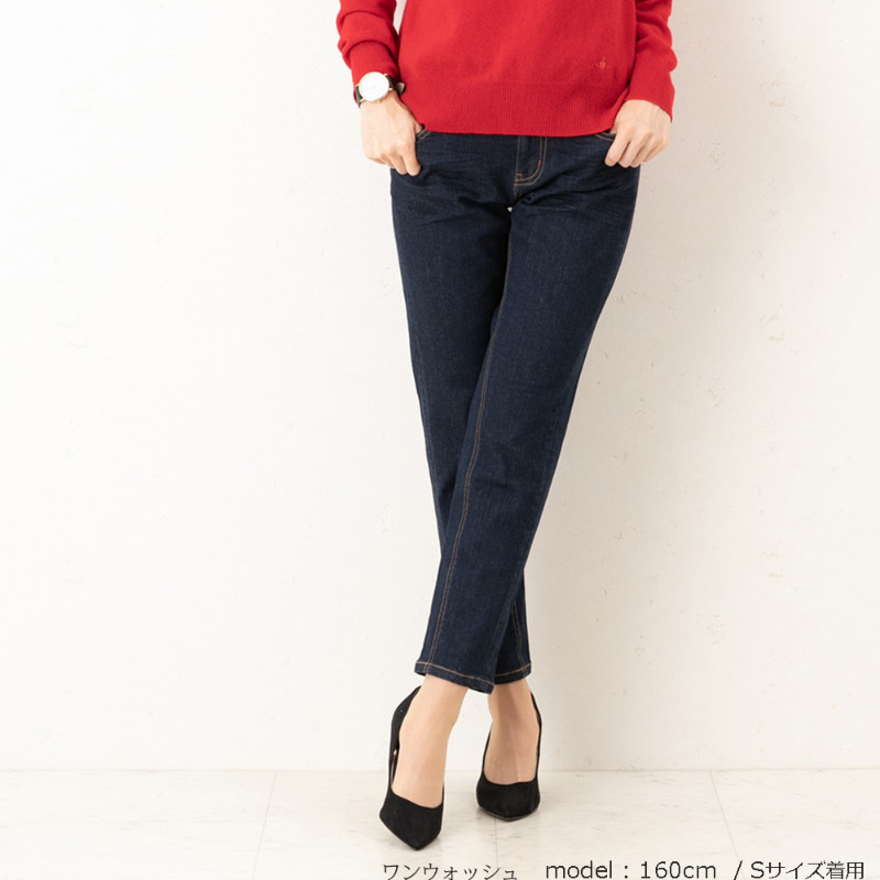 デニム ジップボーイフレンドパンツ w-37429