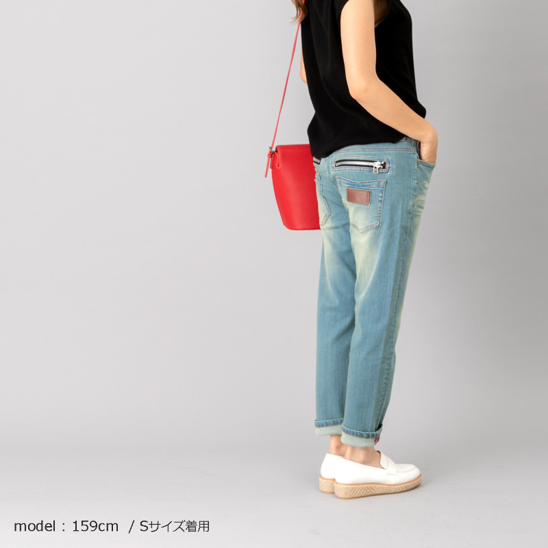 デニム ジップボーイフレンドパンツ w-37429
